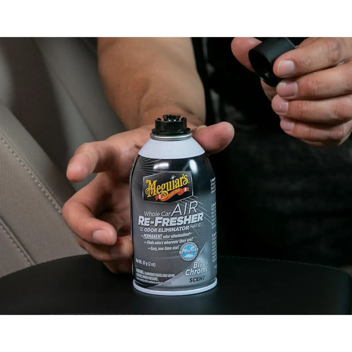 Meguiar's Whole Car Air Re-Fresher Odor Eliminator Black Chrome (G181302)