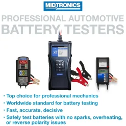 Midtronics Handheld Battery Tester, Mdx-Ai Powered, Fast & Accurate Diagnostics For 6V/12V Automotive, Marine (MVT-200)
