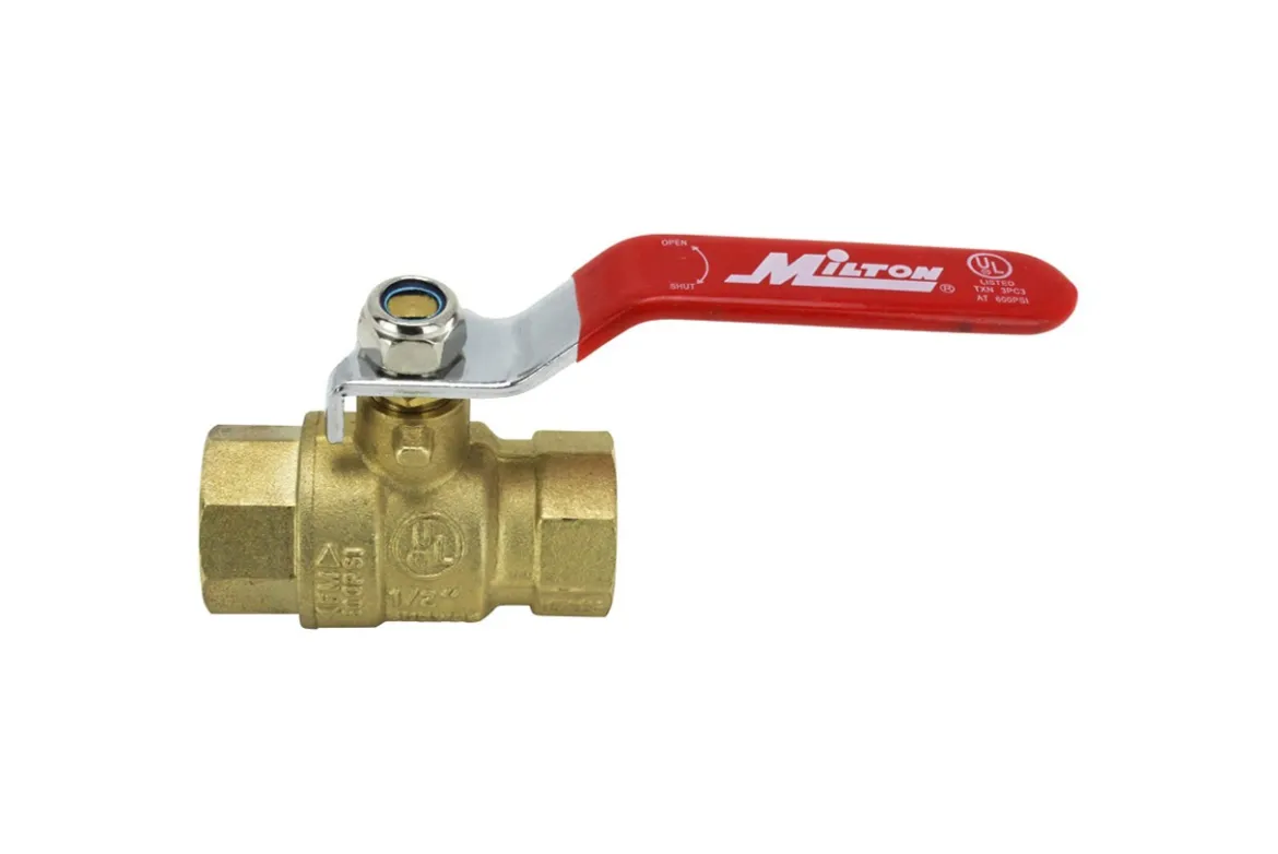 Milton 1094-8 1/2" FNPT Full Port Heavy-Duty Brass Ball Valve