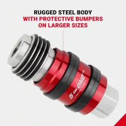 Milton 1750 5 In ONE Universal Safety Exhaust Coupler 1/4