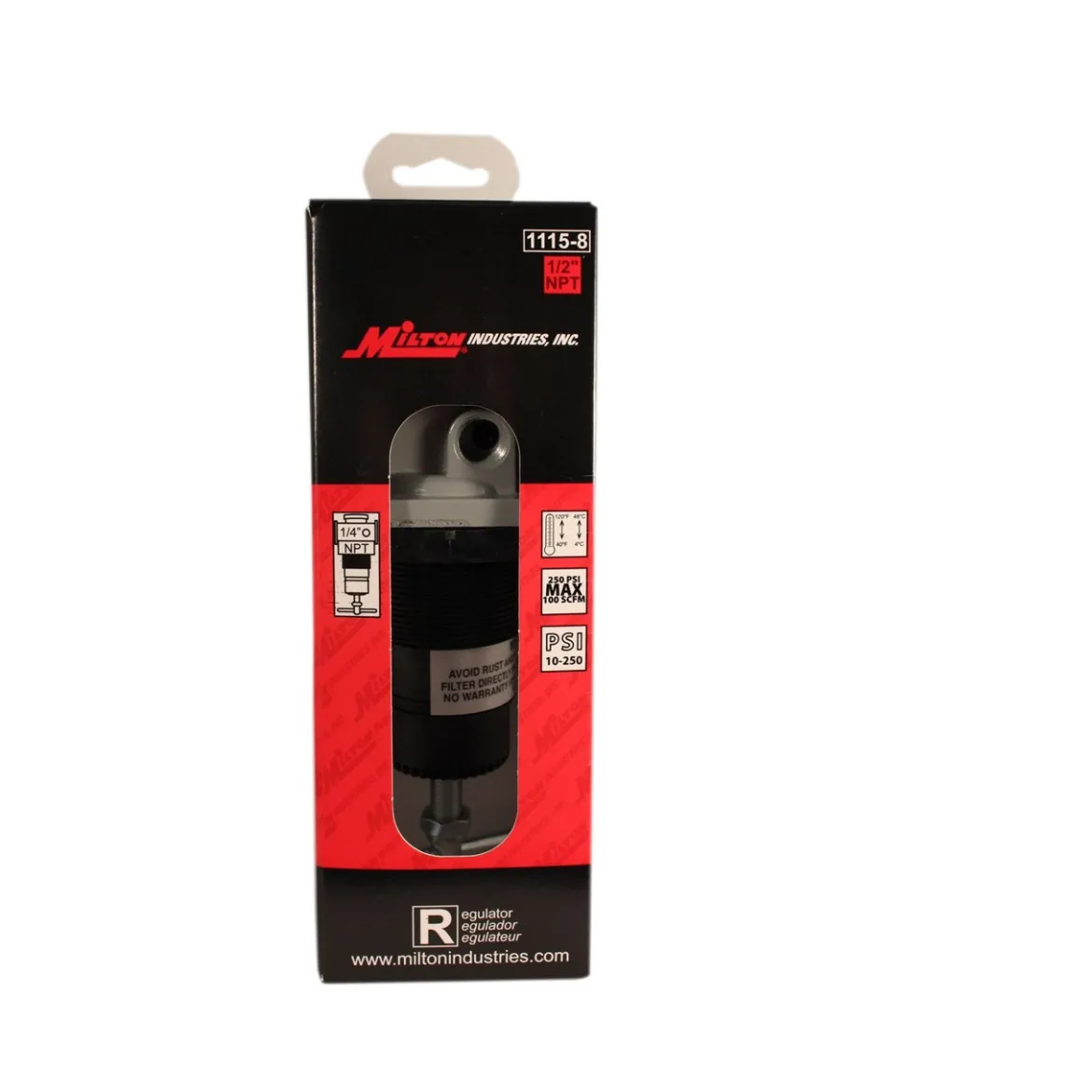 Milton 1115-8 1/2" NPT High Pressure FRL Regulator