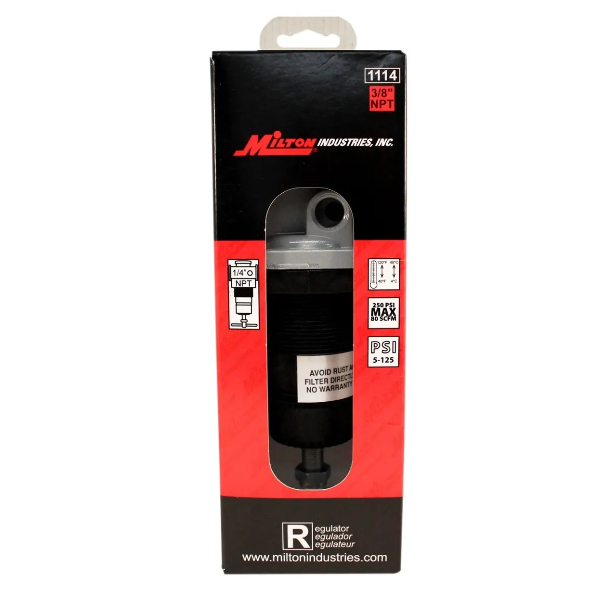 Milton 1114 3/8" NPT Standard Pressure Regulator