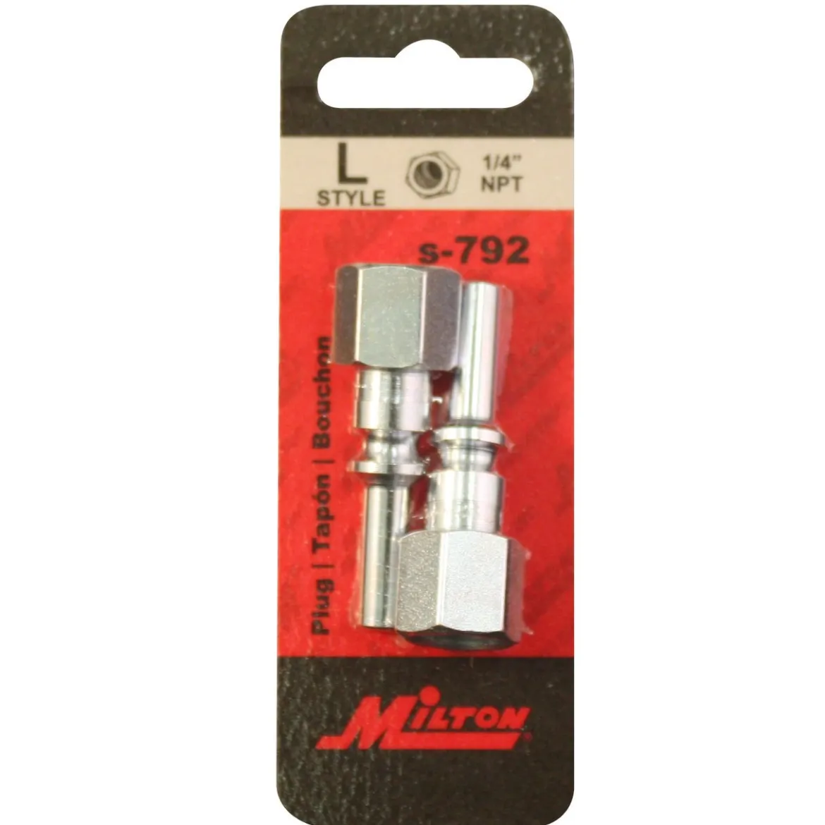 Milton S792 1/4" FNPT L Style Plug - Pack of 2