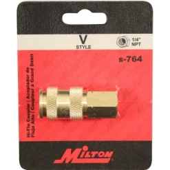 Milton S764 1/4" FNPT V Style High Flow Coupler