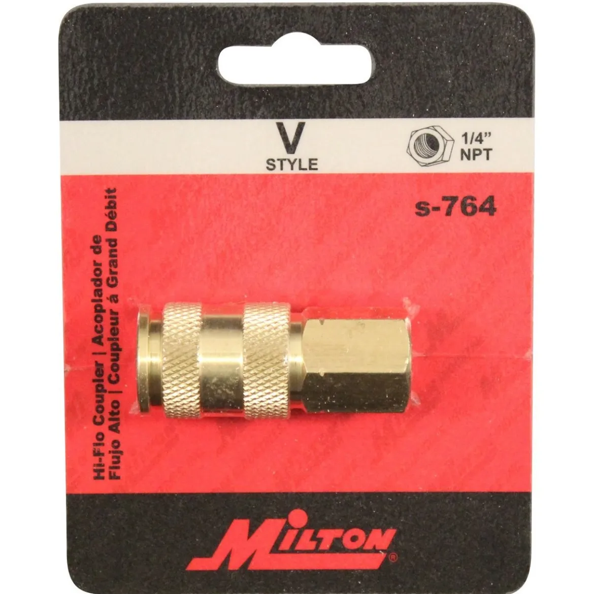 Milton S764 1/4" FNPT V Style High Flow Coupler