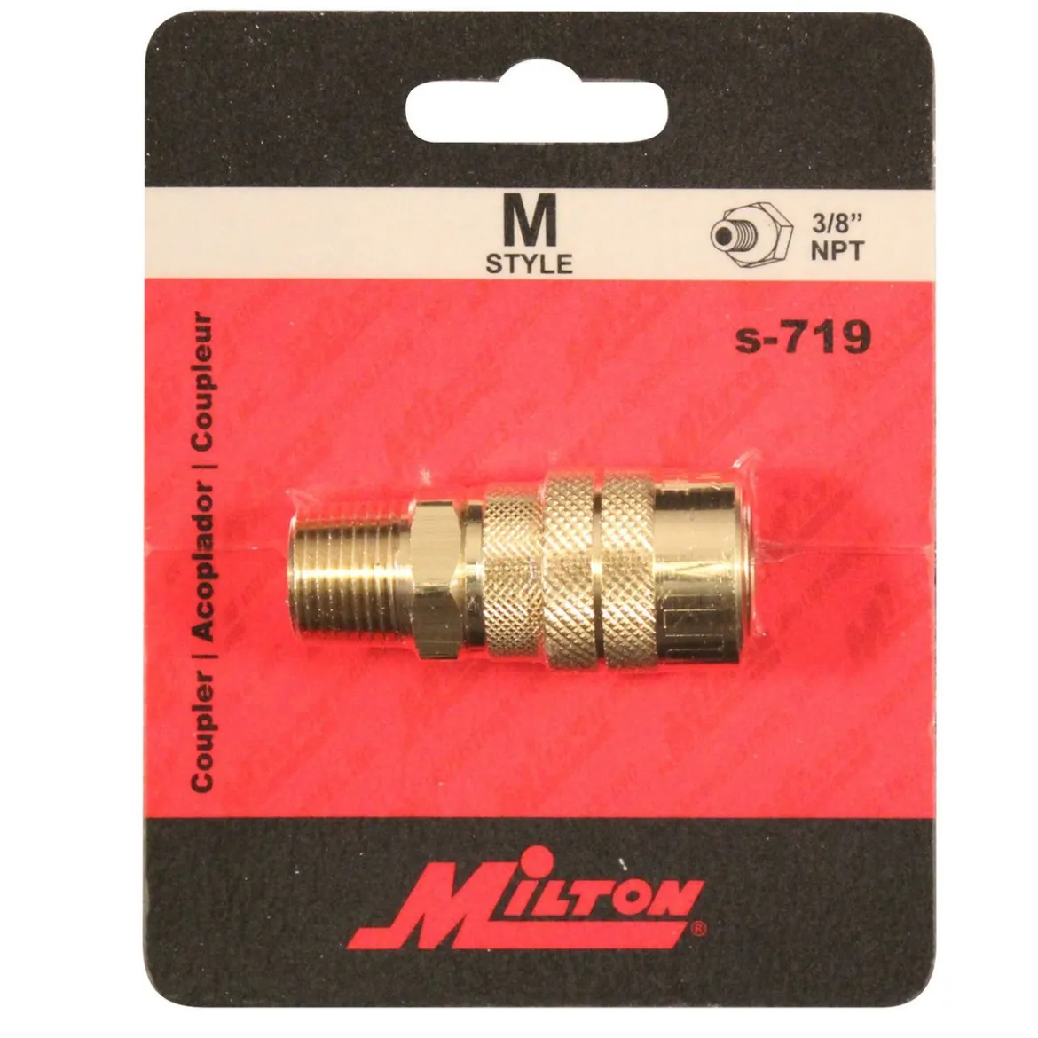 Milton S719 3/8" MNPT M Style Coupler