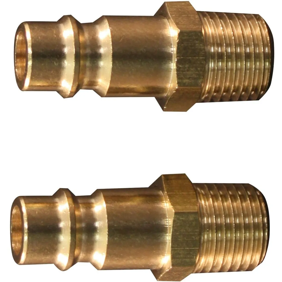 Milton S760 1/4" MNPT Male V-Style High Flow Plug, (Brass) 2 pcs