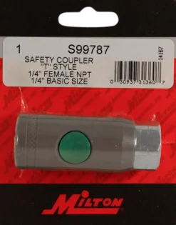 Milton S-99787 1/4" NPT female, "T" Style Safety Coupler