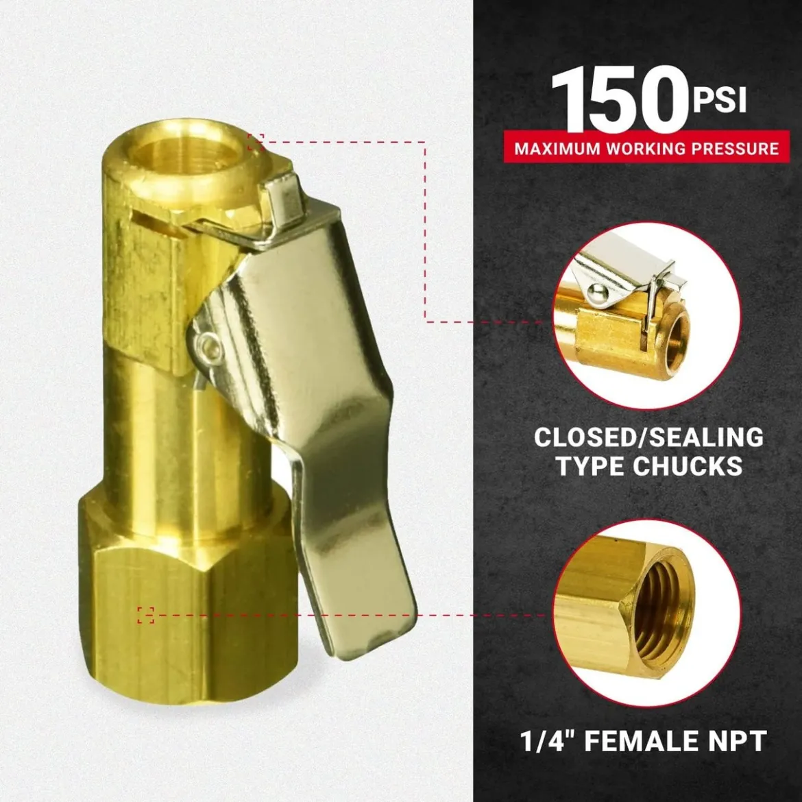Milton S697-2 Chuck Clip 1/4 FNPT Euro style