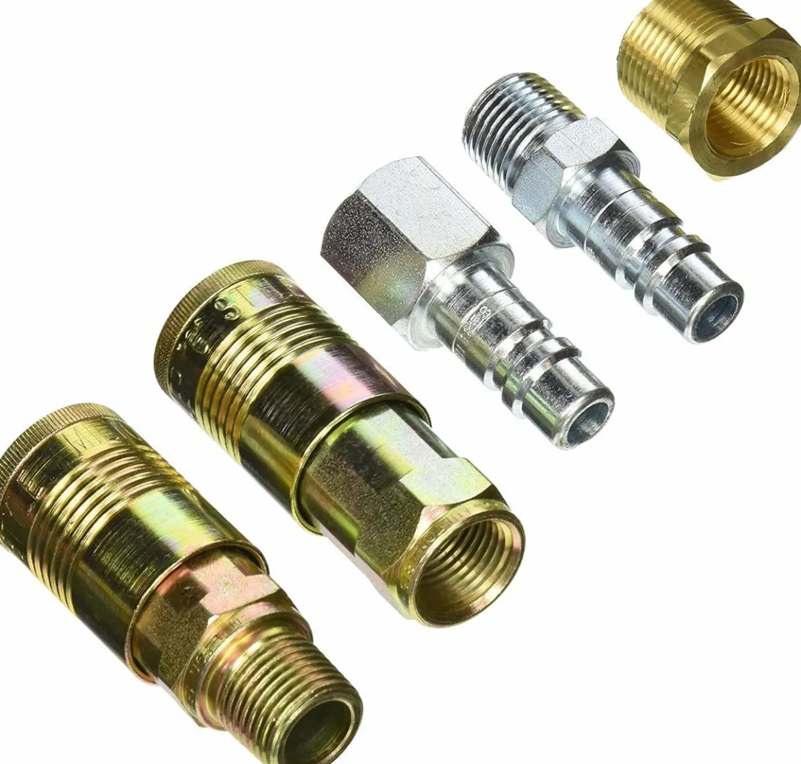 Milton S224 G-Style Coupler, Plug and Air hose Reducer Bushing Kit 5 Pieces