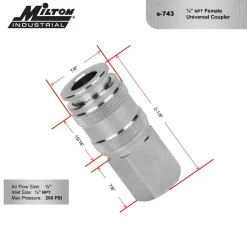Milton S743 Universal Coupler, 1/4