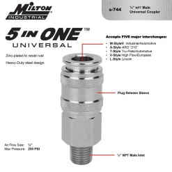 Milton S744 Universal Coupler, 1/4