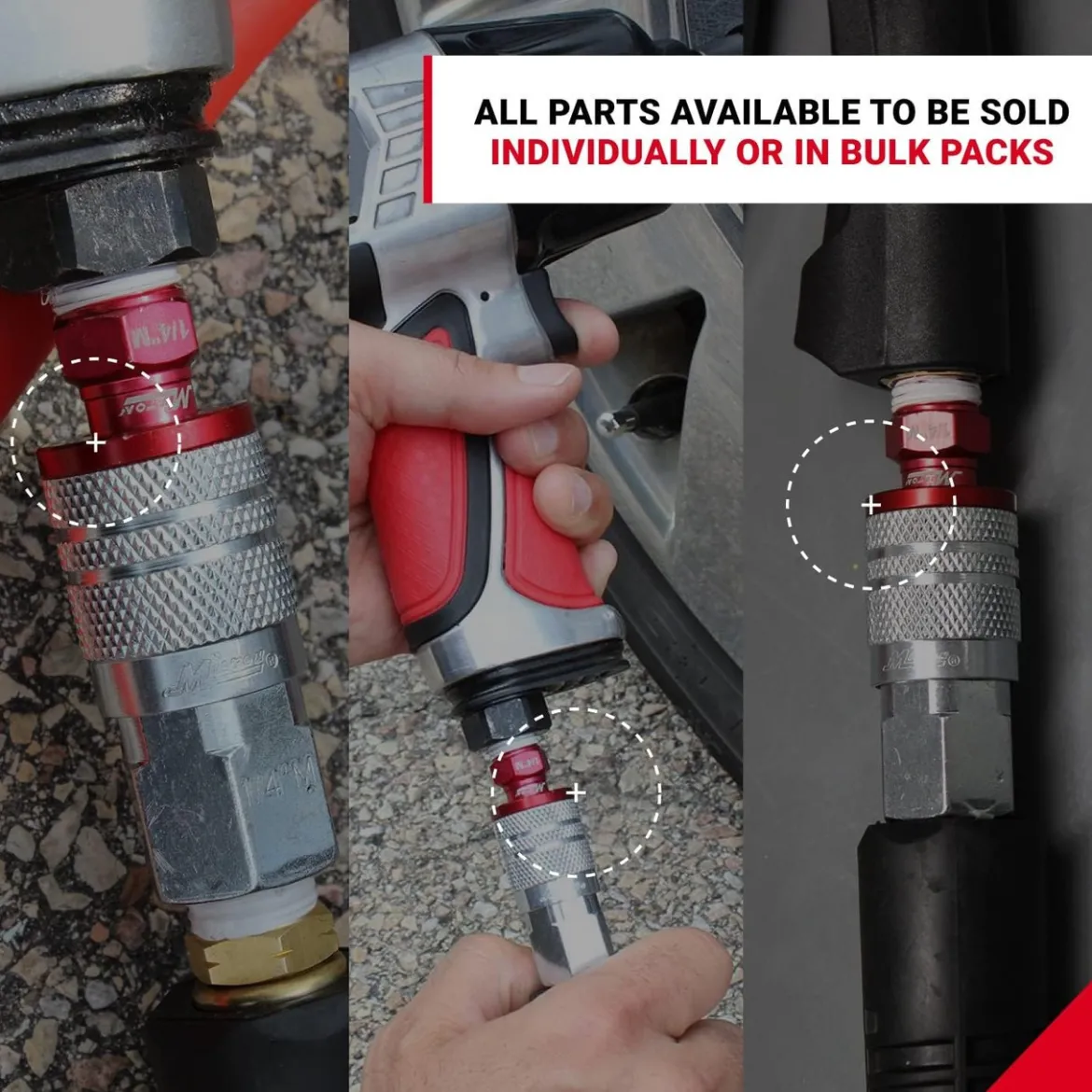 Milton S314MKIT ColorFit Coupler & Plug Kit - (M-Style, Red) - 1/4" NPT 14-Piece