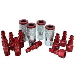 Milton S314MKIT ColorFit Coupler & Plug Kit - (M-Style, Red) - 1/4