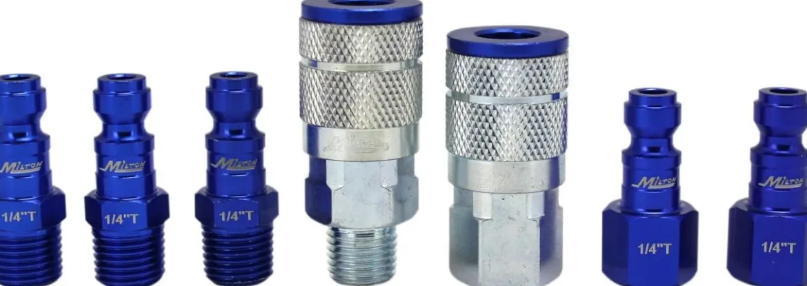 Milton S307TKIT ColorFit Coupler & Plug Kit - (T-Style, Blue) - 1/4" NPT, 7 pcs