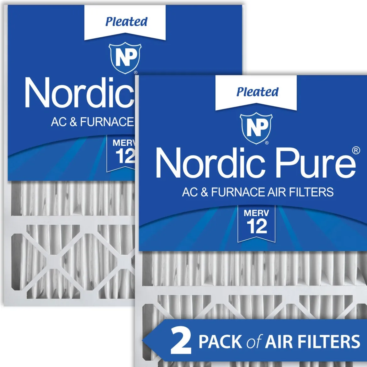 Nordic Pure 20x25x5 (4 3/8) Honeywell/Lennox Replacement MERV 12 Air Filters 2 Pack (20x25x5HM12-2)