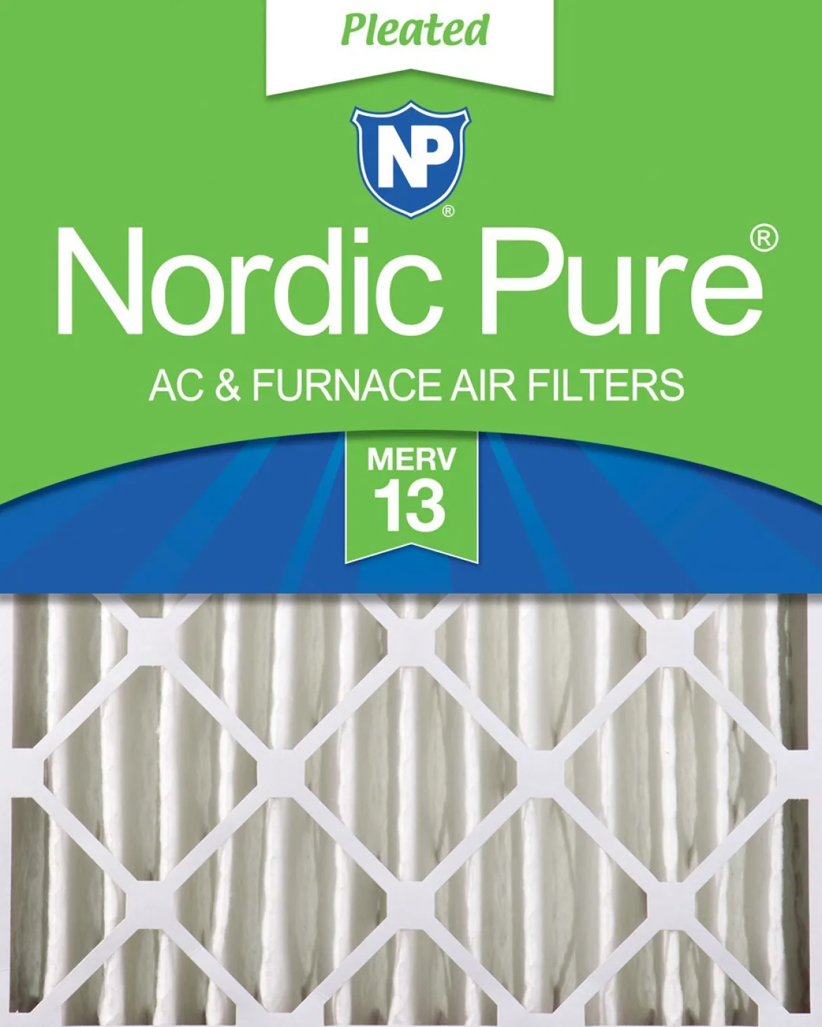 Nordic Pure 24x24x4 (3 5/8) Pleated MERV 13 Air Filter 1 Pack (24x24x4M13-1)