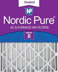 Nordic Pure 24x24x4 (3 5/8) Pleated MERV 8 Air Filter 1 Pack (24x24x4M8-1)