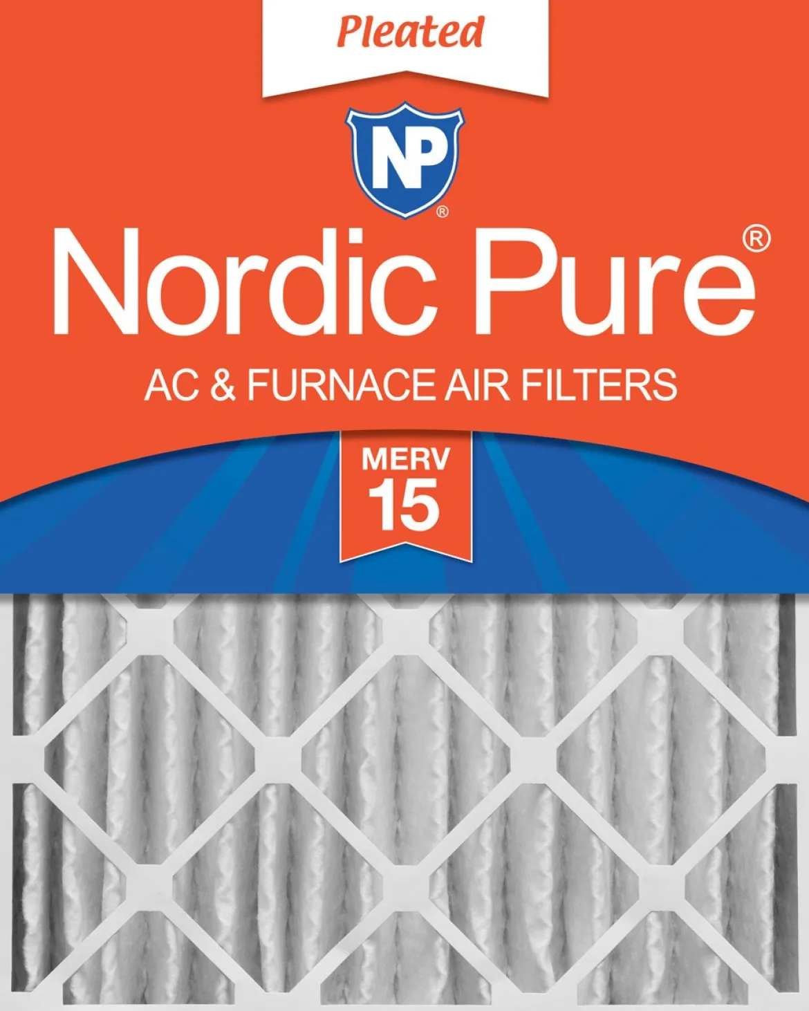Nordic Pure 24x24x4 (3 5/8) Pleated MERV 15 Air Filter 1 Pack (24x24x4M15-1)