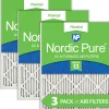 Nordic Pure 24x24x1 (23_3/8x23_3/8) Pleated MERV 13 Air Filters 3 Pack (24x24x1M13-3)