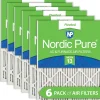 Nordic Pure 25x25x1 (24_1/2x24_1/2) Pleated MERV 13 Air Filters 6 Pack (25x25x1M13-6)