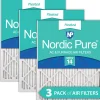 Nordic Pure 24x24x1 (23_3/8x23_3/8) Pleated MERV 14 Air Filters 3 Pack (24x24x1M14-3)