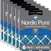 Nordic Pure 24x24x1 (23_3/8x23_3/8) Pleated Air Filters MERV 7 Plus Carbon 6 Pack (24x24x1M7+C-6)