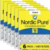 Nordic Pure 25x25x1 (24_1/2x24_1/2) Pleated MERV 10 Air Filters 6 Pack (25x25x1M10-6)