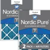 Nordic Pure 24x24x1 (23_3/8x23_3/8) Pleated MERV 7 Air Filters 2 Pack (24x24x1M7-2)