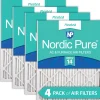 Nordic Pure 24x24x1 (23_3/8x23_3/8) Pleated MERV 14 Air Filters 4 Pack (24x24x1M14-4)