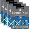 Nordic Pure 24x30x1 Pleated Air Filters MERV 7 Plus Carbon 4 Pack (24x30x1M7+C-4)