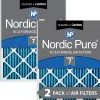 Nordic Pure 8x20x1 Pleated Air Filters MERV 7 Plus Carbon 2 Pack (8x20x1M7+C-2)