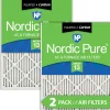 Nordic Pure 8x20x1 Pleated Air Filters MERV 13 Plus Carbon 2 Pack (8x20x1M13+C-2)