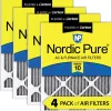 Nordic Pure 8x20x1 Pleated Air Filters MERV 10 Pleated Plus Carbon 4 Pack (8x20x1PM10C-4)