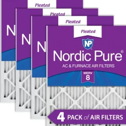 Nordic Pure 8x20x1 Pleated MERV 8 Air Filters 4 Pack (8x20x1M8-4)