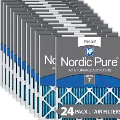 Nordic Pure 8x20x1 Pleated MERV 7 Air Filters 24 Pack (8x20x1M7-24)