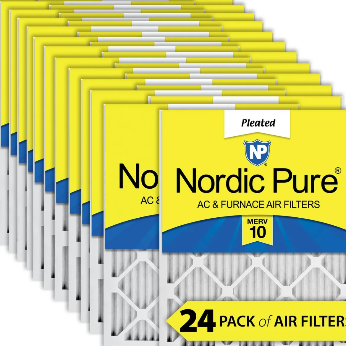 Nordic Pure 8x20x1 Pleated MERV 10 Air Filters 24 Pack (8x20x1M10-24)