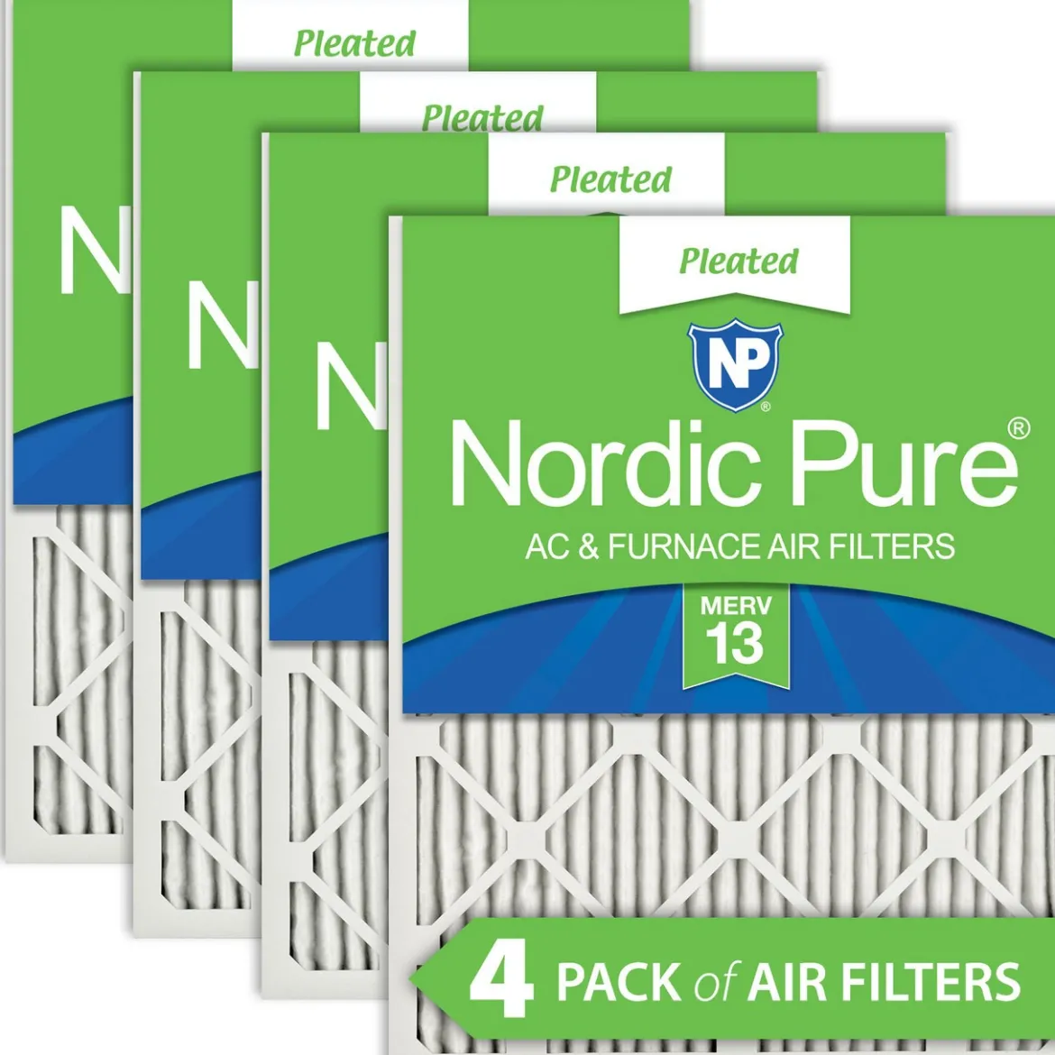 Nordic Pure 24x30x1 Pleated MERV 13 Air Filters 4 Pack (24x30x1M13-4)
