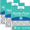 Nordic Pure 25x25x2 Pleated MERV 14 Air Filters 3 Pack (25x25x2M14-3)