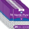Nordic Pure 8x20x1 Pleated MERV 8 Air Filters 24 Pack (8x20x1M8-24)