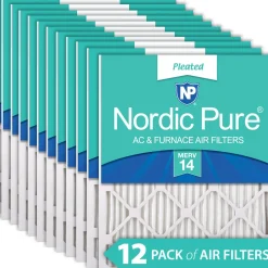 Nordic Pure 8x20x1 Pleated MERV 14 Air Filters 12 Pack (8x20x1M14-12)