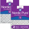 Nordic Pure 24x30x1 Pleated MERV 8 Air Filters 2 Pack (24x30x1M8-2)