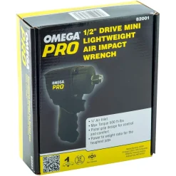 Omega Mini Light Weight Air Impact Wrench - 1/2" Drive, 500 Ft/Lb (82001)