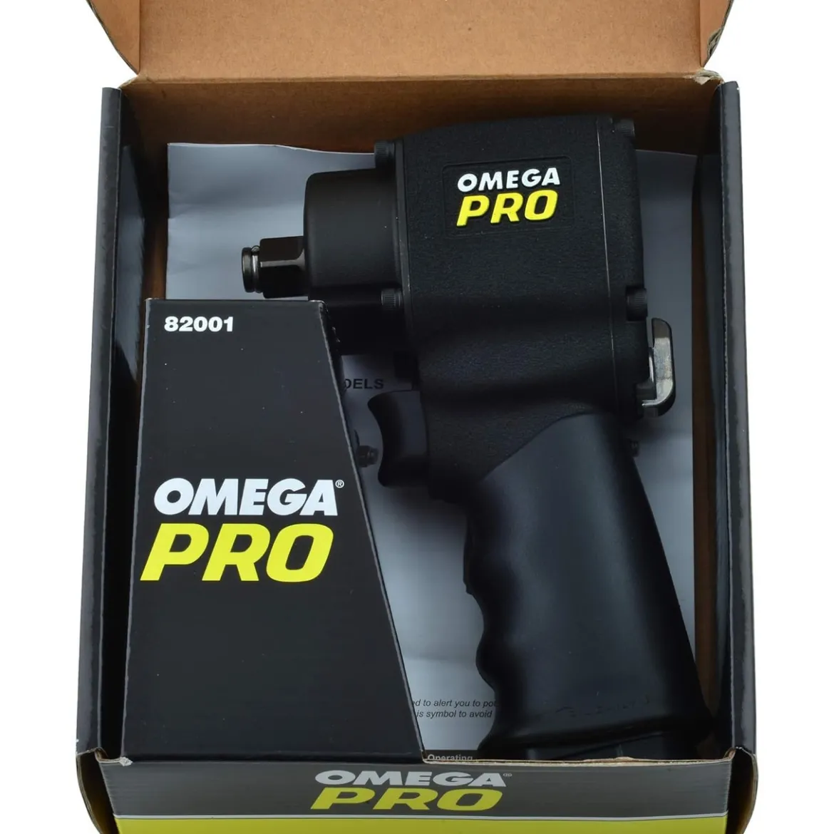 Omega Mini Light Weight Air Impact Wrench - 1/2" Drive, 500 Ft/Lb (82001)