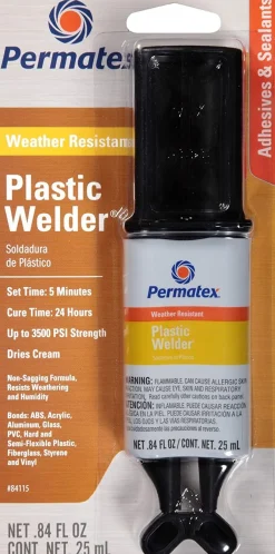 Permatex 5-Minute Plastic Weld Adhesive Strong Bond 0.84 oz (84115)