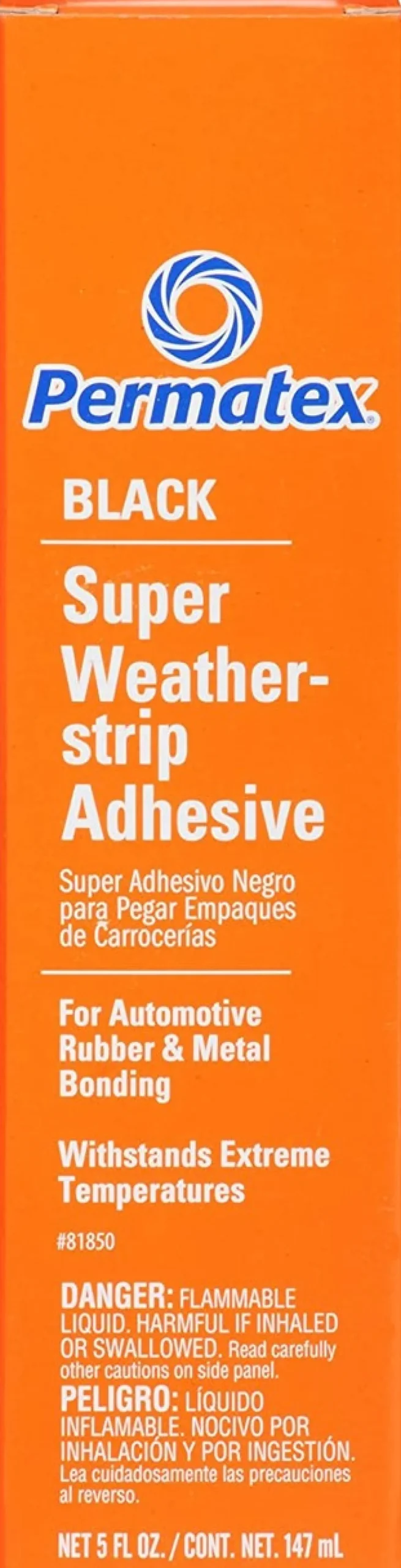Permatex Super Black Weatherstrip Adhesive Permanently Bonds Automotive (81850)