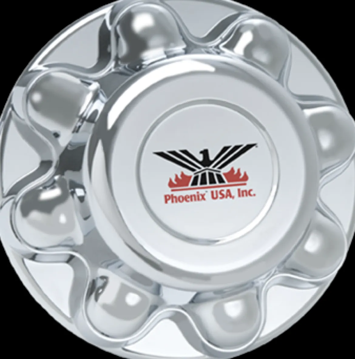 Phoenix USA 8 Lug On 6.5" Bolt Circle Chrome ABS Hub Cover (QT765CHN)