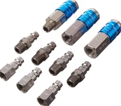 Plews 1/4" Body, T6 Aluminum 'Hi Flo' Plug And Coupler Set, 10 Piece (13-907)