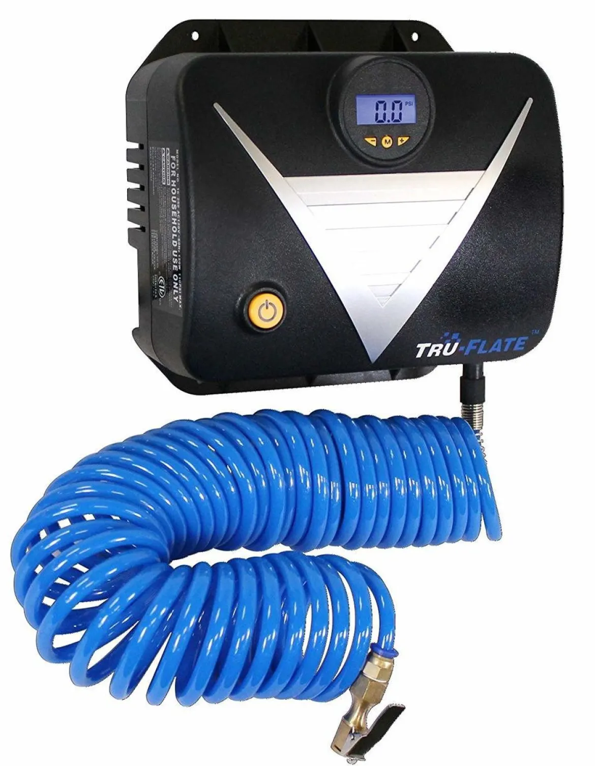 Plews 16-250 Tru-Flate Tank Less Wall-Mount Garage Inflator Gauge with 25' Hose