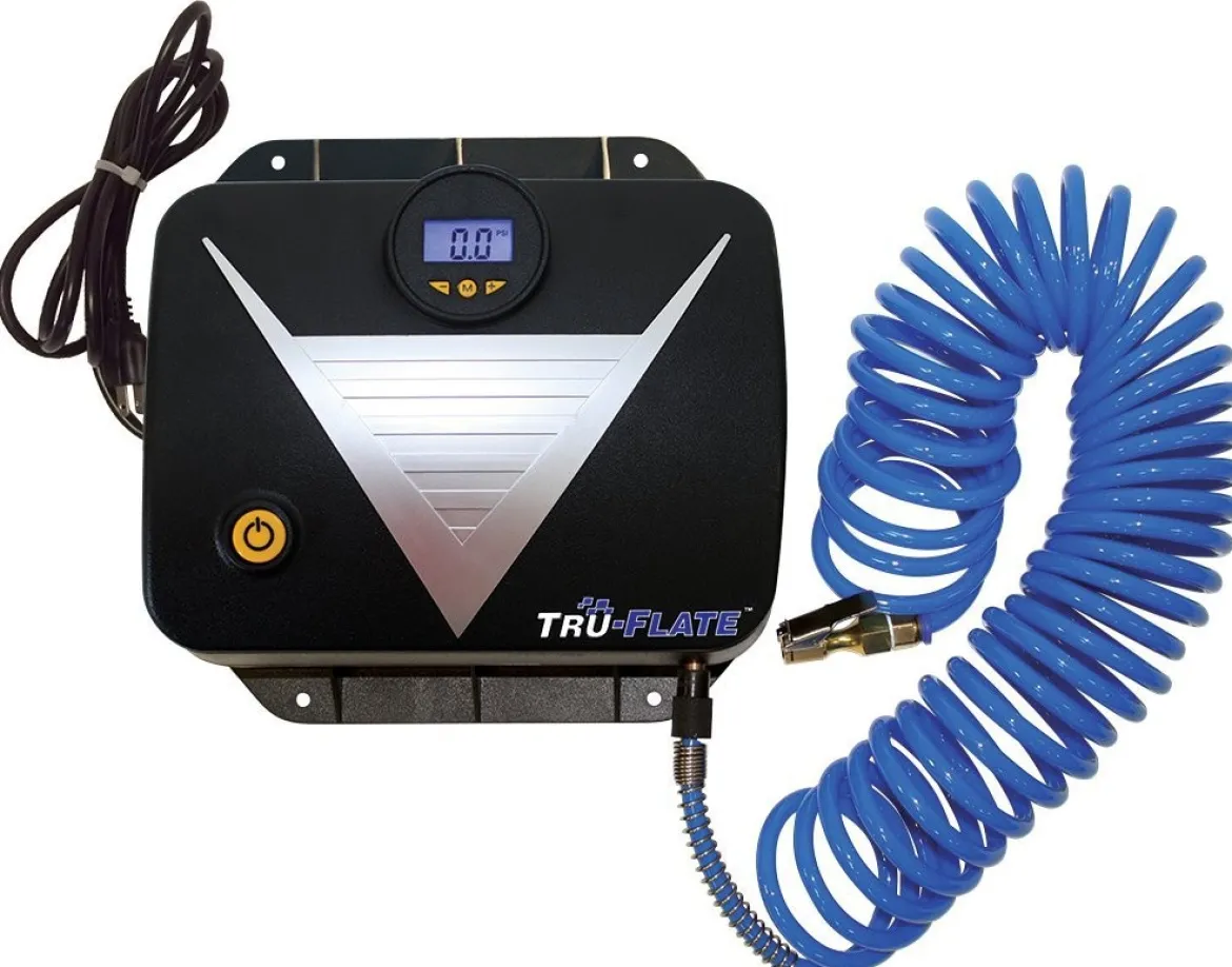 Plews 16-250 Tru-Flate Tank Less Wall-Mount Garage Inflator Gauge with 25' Hose